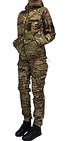 Жіноча військова тактична форма на флісі (куртка, штани) софтшелл мультикам