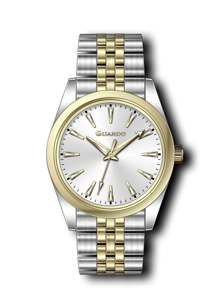 Чоловічий наручний годинник Guardo 5547381 Золотисто-сріблястий (012779-5 (m.GsW)), фото 1