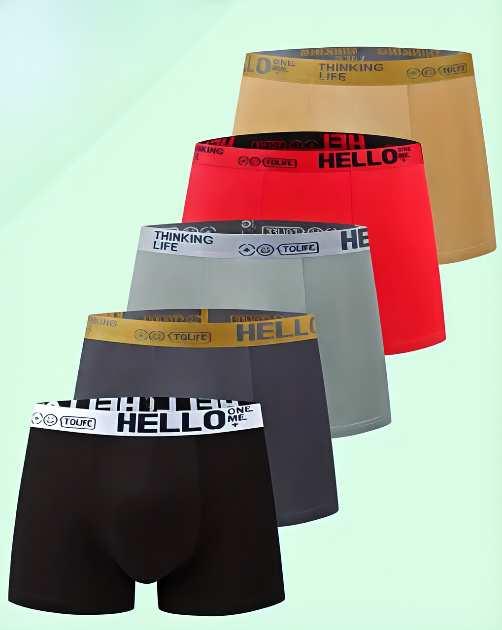 Набір чоловічих трусів Hello М 5 шт боксерів, труси боксери для чоловіків розмір 44-46, фото 1