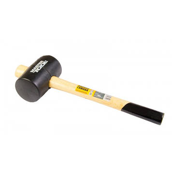 Киянка гумова MASTERTOOL 55 мм 340 г ручка з дерева чорна 02-0301