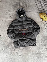 Чоловіча зимова куртка Napapijri чорний утеплений анорак napapijri чоловіча якісна куртка-анорак до -20