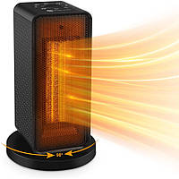 Електричний керамічний обігрівач Fuqiduo PTC-1500P1, 1200 Вт, чорний, швидкий прогрів, захист від перегріву