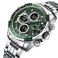 Мужские тактические водонепроницаемые часы Naviforce Fly Steel с металлическим корпусом