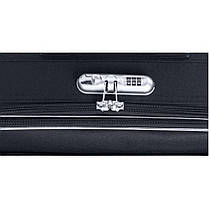 Валіза дорожня тканинна на колесах Bonro Style M середня чорно-фіолетова з кодовим замком і висувною ручкою, фото 5