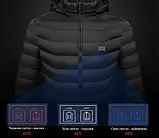 Чоловіча Куртка з Підігрівом (L) 32 Зон USB | Чорна, 3 Режими (35-55°C) | Термокуртка для ЗСУ, Риболовлі, Полювання, Роботи, фото 7