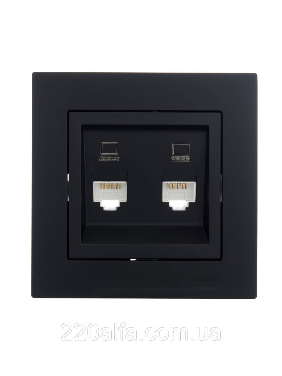 Розетка комп'ютерна 2-я LEZARD VESNA чорна (10 шт./120 шт.), фото 1