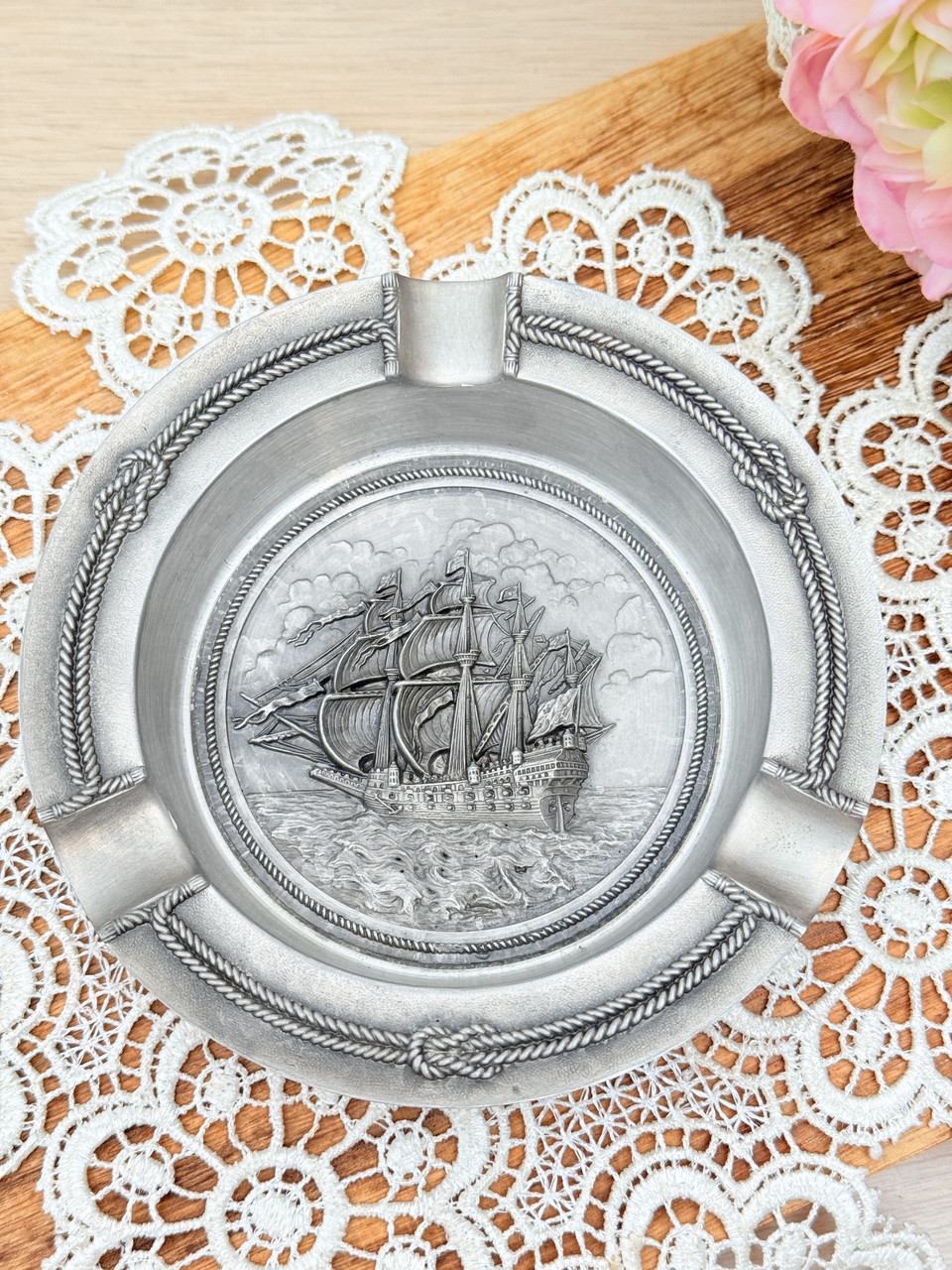 Колекційна олов'яна попільничка, олово, Німеччина, вінтаж, фото 1