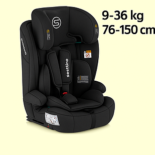 Автокрісло Sesttino Rocker Isofix Black 9–36 кг — дитяче автокрісло з поворотом 360° та системою ISOFIX для безпечних поїздок