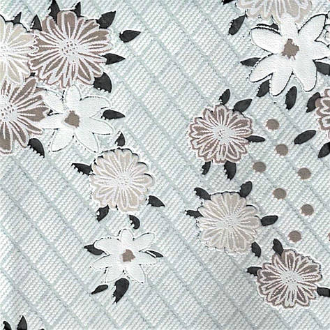 Біла з бежевим клейончата скатертина на кухонний стіл Ажур, фото 1