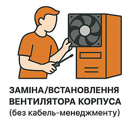 Заміна/встановлення вентилятора корпуса (без кабель-менеджменту)