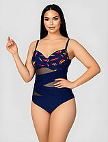ОПТ Закритий купальник із сіткою Z.Five 75907 48-56 синій на 48 50 52 54 56 розмір, фото 2