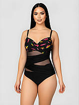 Закритий купальник із сіткою Z.Five 75907 чорний на 48 50 52 54 56 розмір, фото 4