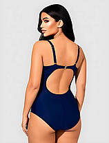 ОПТ Суцільний купальник для повних у горошок Z.Five 66075 синій на 50 52 54 56 58 розмір, фото 2