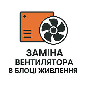 Заміна вентилятора в блоці живлення (вартість без вентилятора)