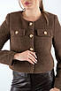 Жакет укорочений альпака коричневий 41421-1 (2000000155807), фото 2