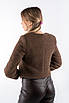 Жакет укорочений альпака коричневий 41421-1 (2000000155807), фото 5