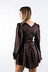 Сукня міні шовкова з вирізом коричнева 83111 (2000000156163), фото 2