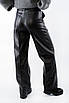 Брюки широкі зі швами екошкіра чорні 30012 (2000000156392), фото 2