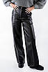 Брюки широкі зі швами екошкіра чорні 30012 (2000000156392), фото 3