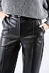 Брюки широкі зі швами екошкіра чорні 30012 (2000000156392), фото 4