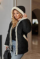 Жіноча зимова куртка батал із хутряною підкладкою