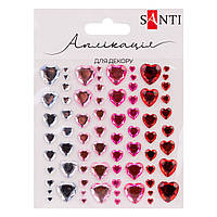 Аплікація зі страз самоклеючих Santi Серця 743031 10х9 см kalyna