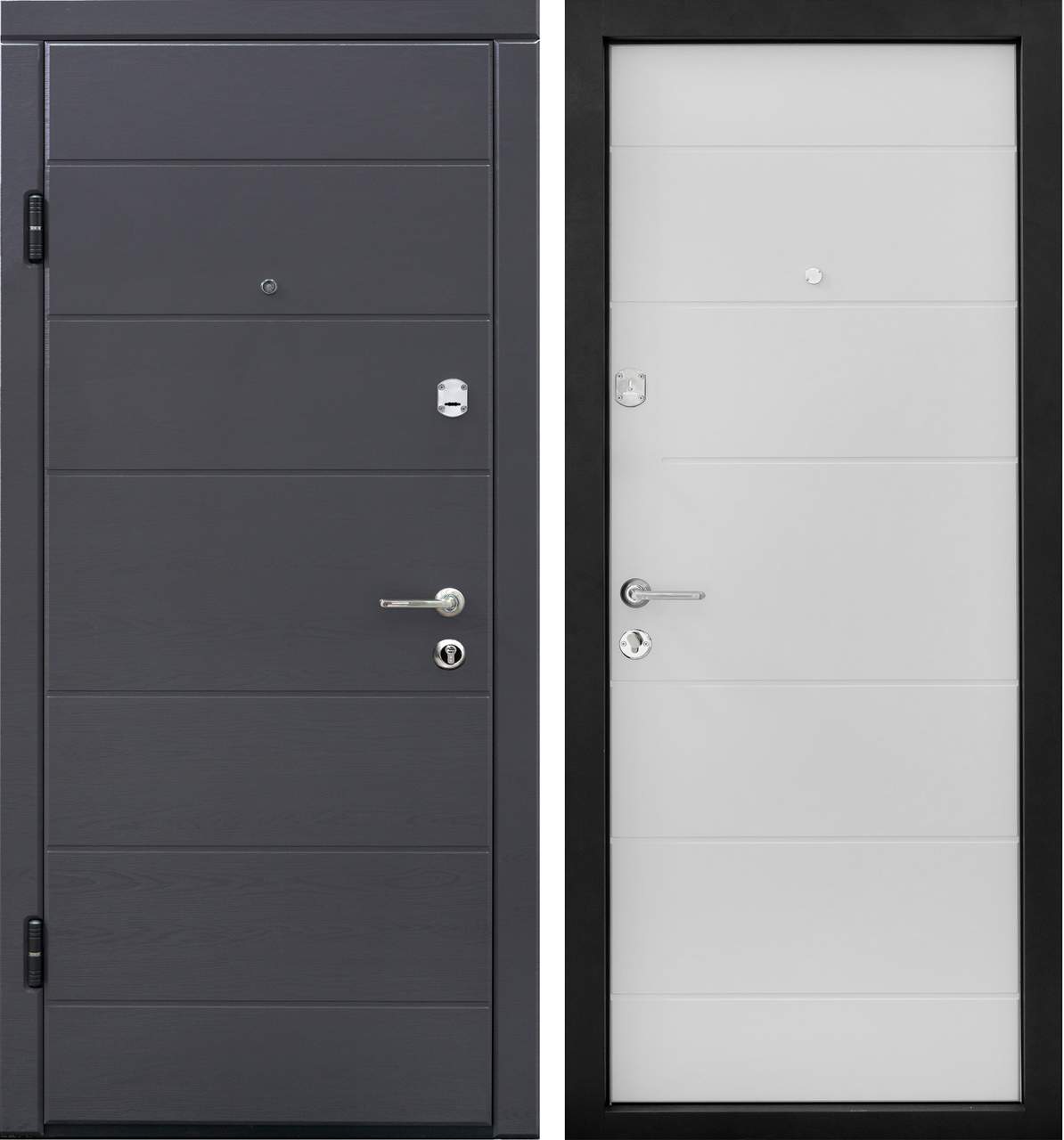 Вхідні двері ПБ-202 Дуб Грифель/Дуб промбір - фото 1 - id-p2700086097