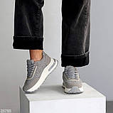 Зимові жіночі кросівки, Зимові сірі кросівки жіночі, Хіночі зимові кросівки з хутром тедді, фото 3