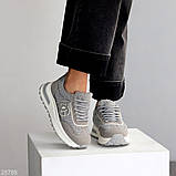 Зимові жіночі кросівки, Зимові сірі кросівки жіночі, Хіночі зимові кросівки з хутром тедді, фото 4