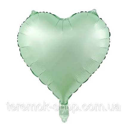 Куля фольгована серце  оливкова матова 45 см 18"