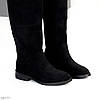 Шикарні хітові замшеві чорні чоботи жокейки єврозима, фото 2