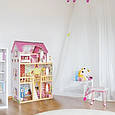 Дерев’яний будиночок для ляльок Kruzzel XXL 26365 (90 см, 3 поверхи, LED-підсвітка, басейн, меблі), фото 4