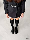 Жіночі ботфорти на високій підошві, чорні замшеві бофорти, фото 3