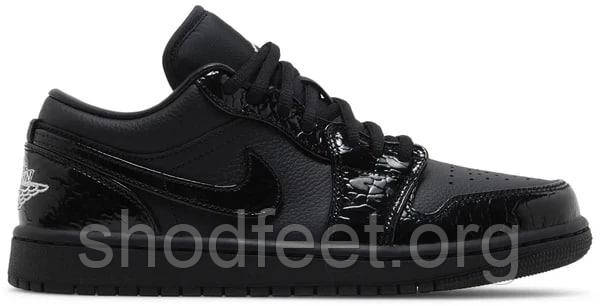 Jordan 1 Low SE Patent Elephant Black — чоловічі кросівки купити в Україні, фото 1