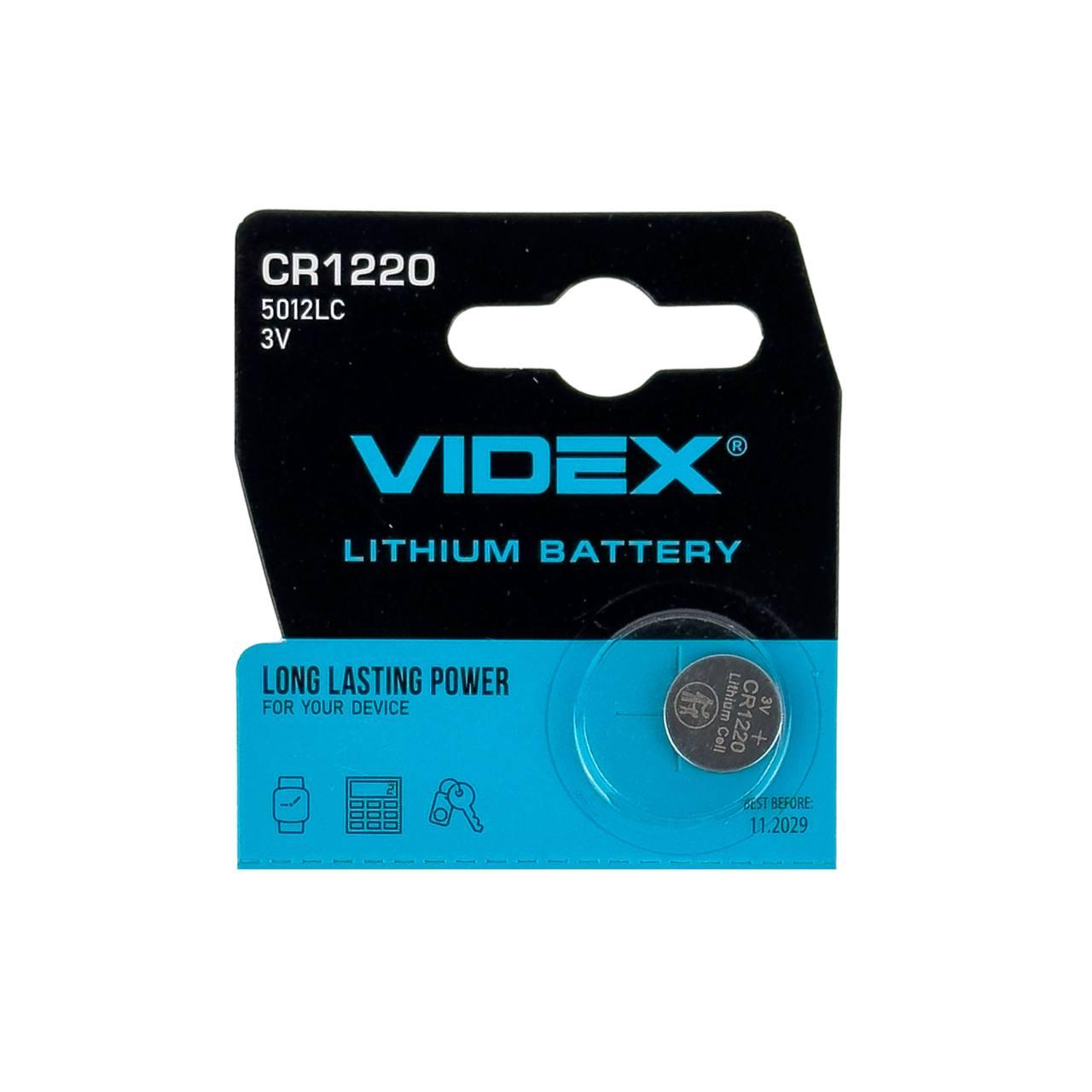 Батарейка Videx "таблетка" 1220 new, фото 1