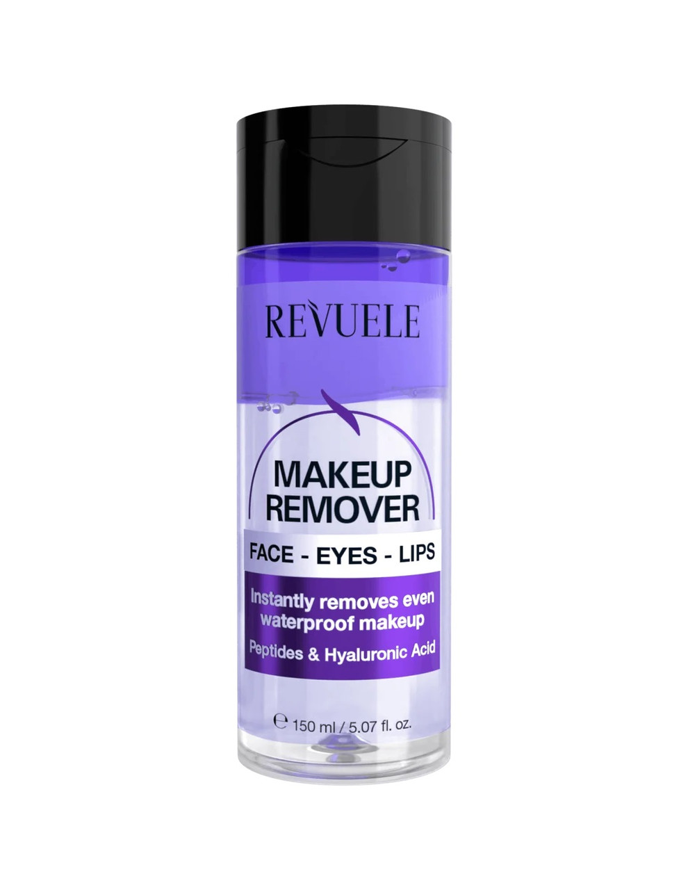 Двофазний засіб для зняття макіяжу з обличчя, повік, губ Revuele Makeup Remover 150 мл, фото 1