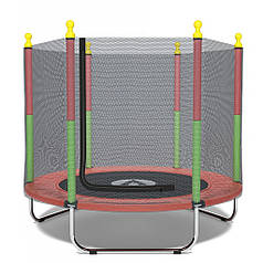 Батут манеж дитячий з сіткою Atleto 160 см червоний KRB10