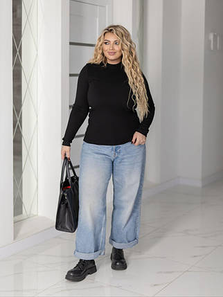 Жіночий гольф чорний великого розміру батал Розміри: 48-50, 52-54, 56-58, 60-62, фото 2