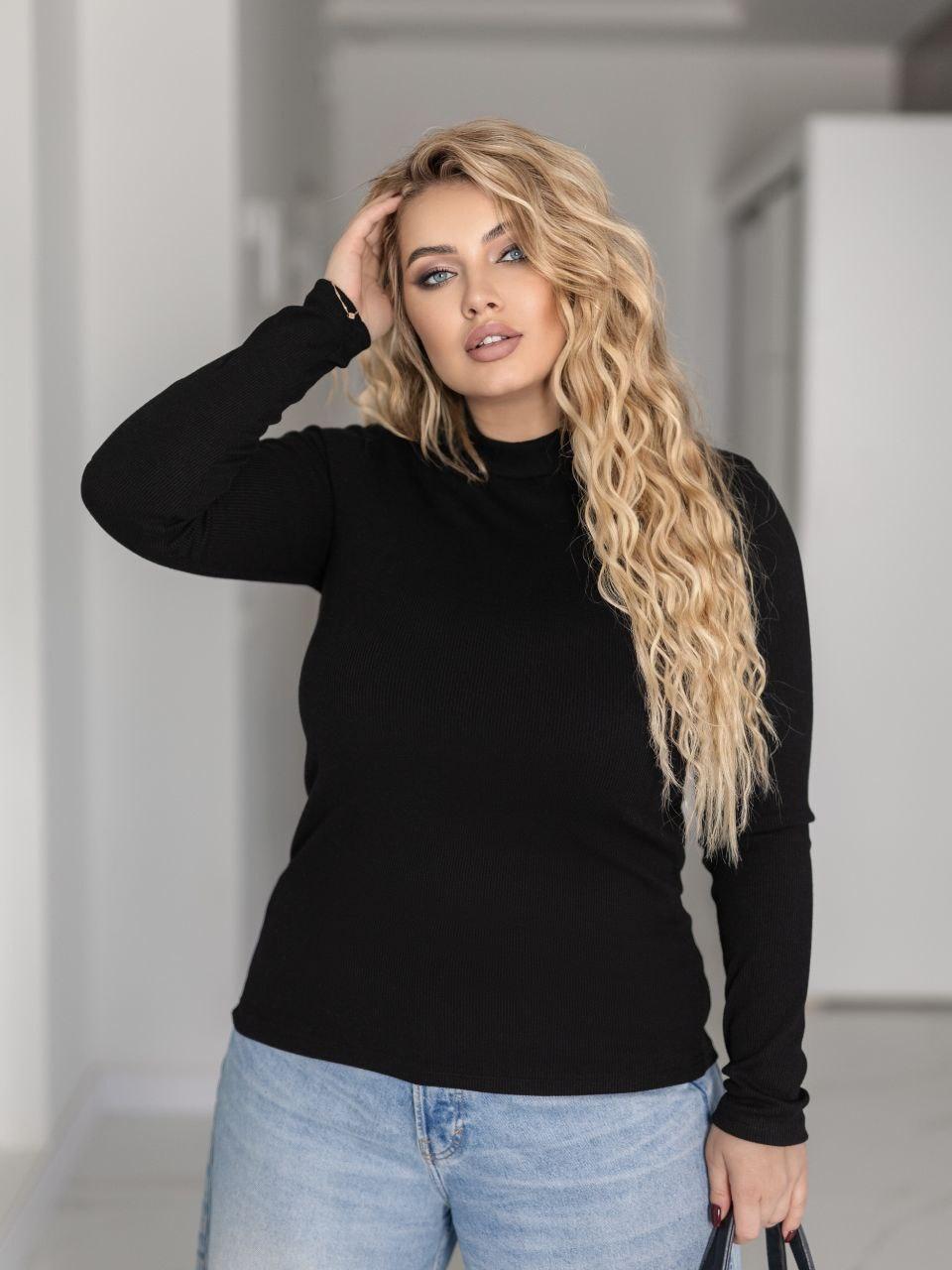 Жіночий гольф чорний великого розміру батал Розміри: 48-50, 52-54, 56-58, 60-62