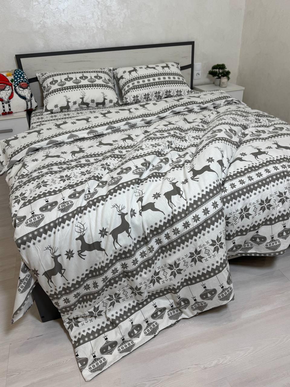 Байковий комплект постільної білизни Півтораспальний розмір