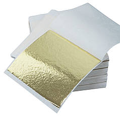 Поталь дзеркальна в аркушах, 8х8 см, світле золото, 10 шт