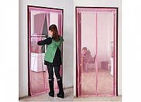 Антимоскитная сетка на магнитах от комаров 210х100 бордовая lamp