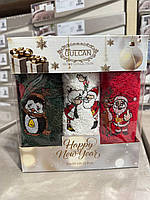 Новорічний набір рушників Gülcan (3 шт.) – святкові рушники 30×50 см