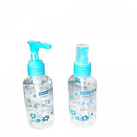 Дорожній набір флаконів-баночок для косметики з фіксатором 2шт 100мл kalyna