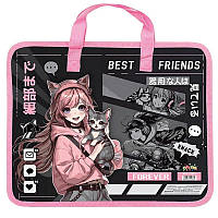 Папка портфель А4 з ручками "Аніме", 13212 Kidis