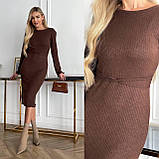 Кавове плаття з ангори в рубчик, фото 2