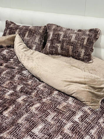 Велюрова постільна білизна Євро розмір, фото 1