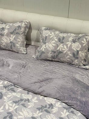 Велюрова постільна білизна Євро розмір, фото 2