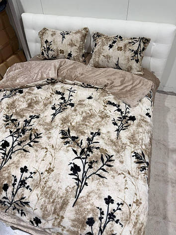 Велюрова постільна білизна Євро розмір, фото 1