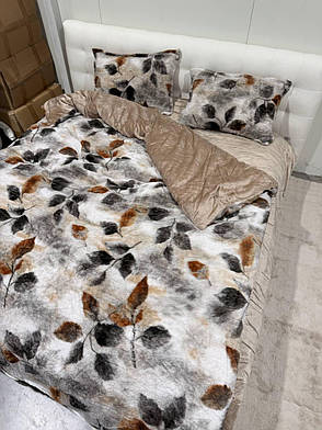 Велюрова постільна білизна Євро розмір, фото 2